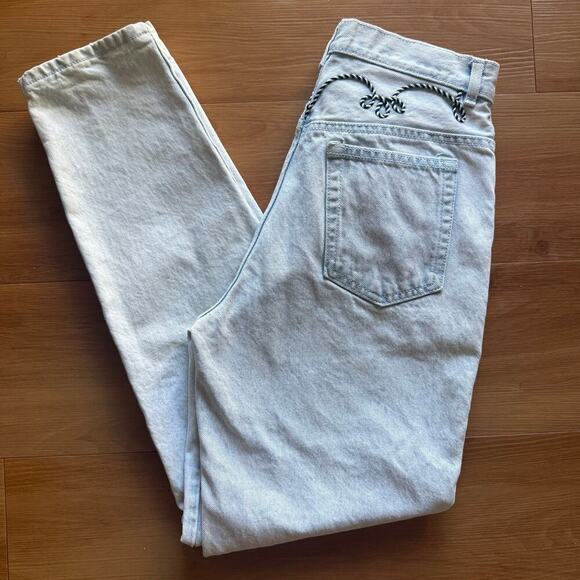 Vintage Western Rope Stitched Straight Jeans Sz 5 Cowgirl Rodeo Embroidered 90s - Picture 5 of 15